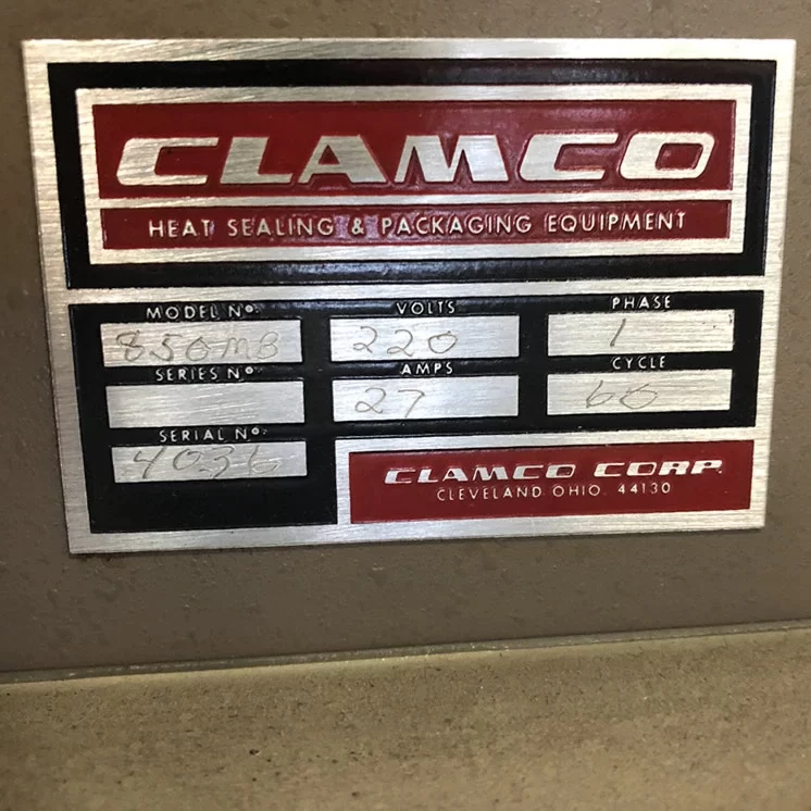 Clamco 850 MB Heat Tunnel Serial Number