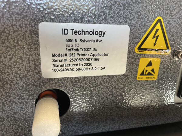 Model 252 Applicator ID Tech 252 Label Printer Applicator (Used) | Rapid Packaging